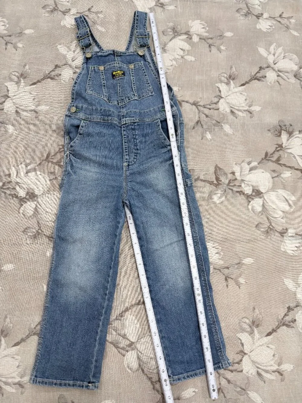 OshKosh B’gosh Denim Overalls Girls Size 6 Light Wash Carpenter Stretch